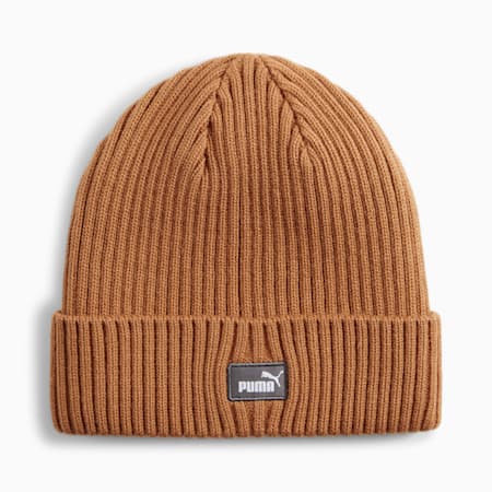 Klassieke beanie met omslag, Caramel Latte, small