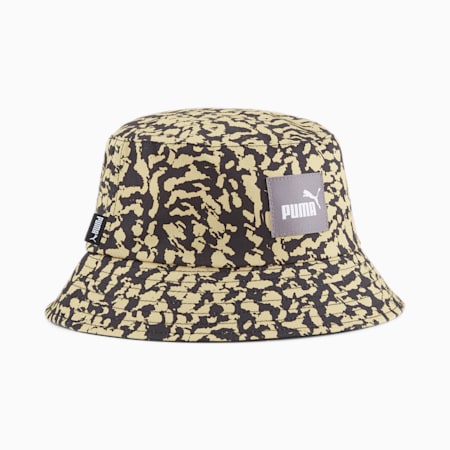 Core Printed Bucket Hat, Puma Black-Sand Dune-AOP, small-NZL