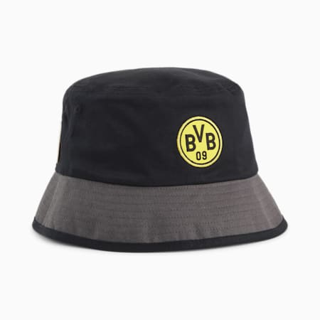 Borussia Dortmund Bucket Hat, PUMA Black-Shadow Gray, small