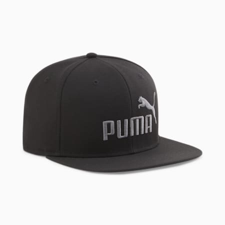 Essentials Flat Brim Cap, PUMA Black, small-THA