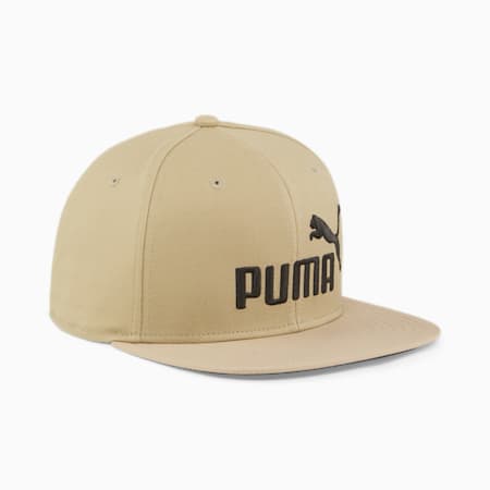 Essentials Flat Brim Cap, Prairie Tan-PUMA Black, small-THA