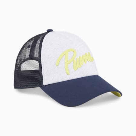 ESS+ Trucker Hat, Club Navy-Lime Sheen-PUMA White, small