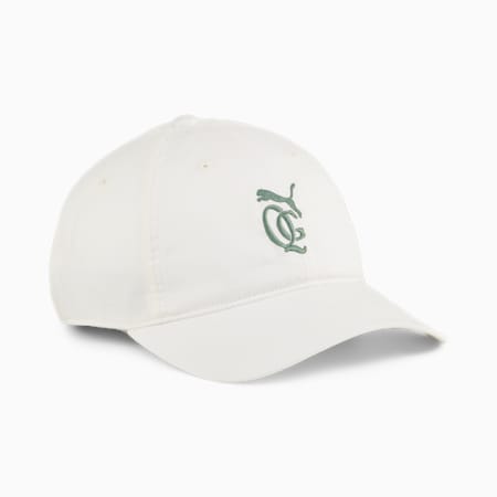 PUMA x QUIET GOLF CLUB Dad Hat, Warm White-Deep Forest, small-AUS