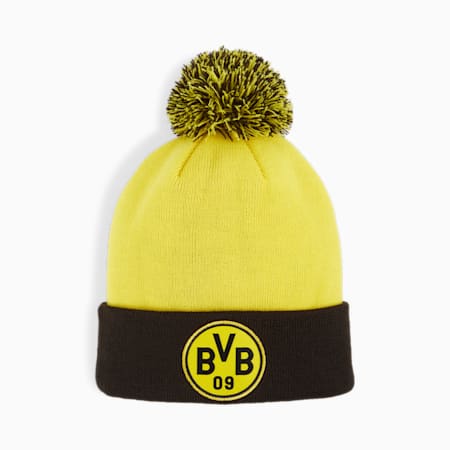 Młodzieżowa czapka z pomponem Borussia Dortmund, Faster Yellow-PUMA Black, small