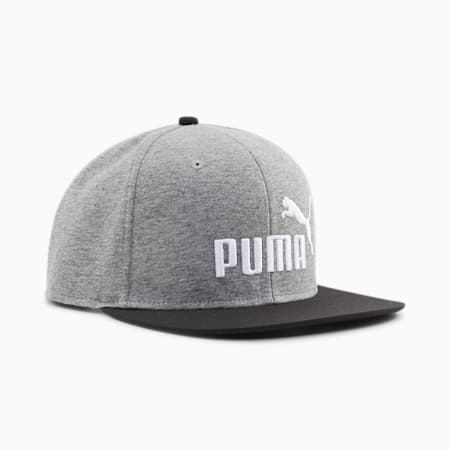 Topi Flatbrim ESS No. 1, Medium Gray Heather-PUMA Black, small-IDN