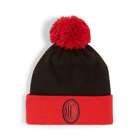 AC Milan Pom Pom Beanie Youth, For All Time Red-PUMA Black, small