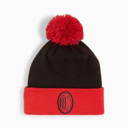 AC Milan beanie met pompom voor jongeren, For All Time Red-PUMA Black, small