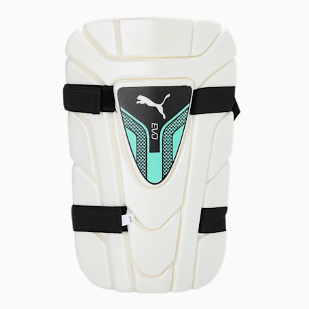 EVO moulded thigh pad, Green Glimmer-Puma White, small-IND