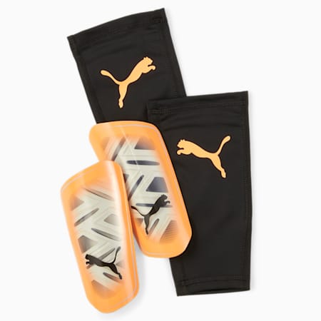 ULTRA Flex Sleeve Shin Guards, Neon Citrus-Diamond Silver-Puma Black, small-IDN