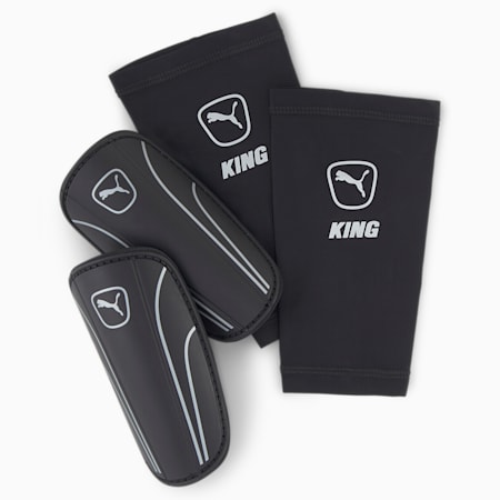 Protège-tibias de football King Sleeve, PUMA Black-Puma Silver, small