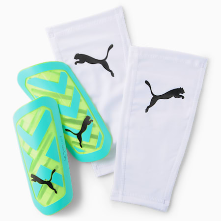 ULTRA Flex Sleeve Football Shin Guards, Electric Peppermint-Fast Yellow, small-THA
