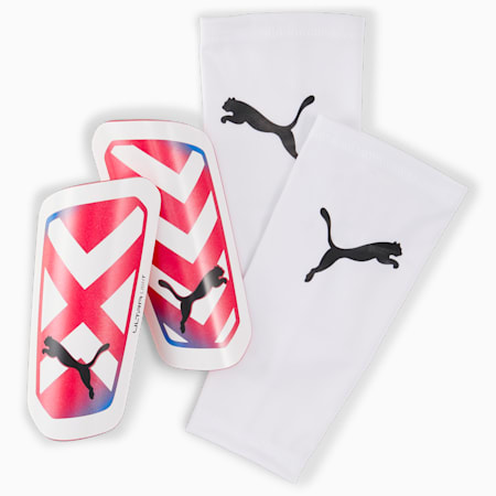 ULTRA Light Sleeve Football Shin Guards, PUMA White-Ultra Blue-Fire Orchid, small