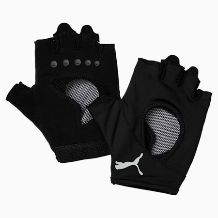 Women's Training Gym Gloves, Puma Black-Gray Violet, small-IND