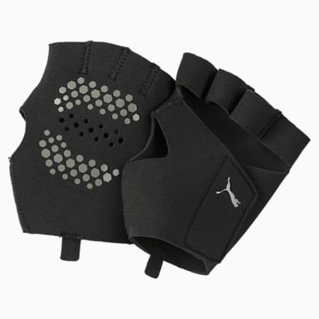 Training Premium Grip Unisex Cut Fingered Gloves, Puma Black, small-IND