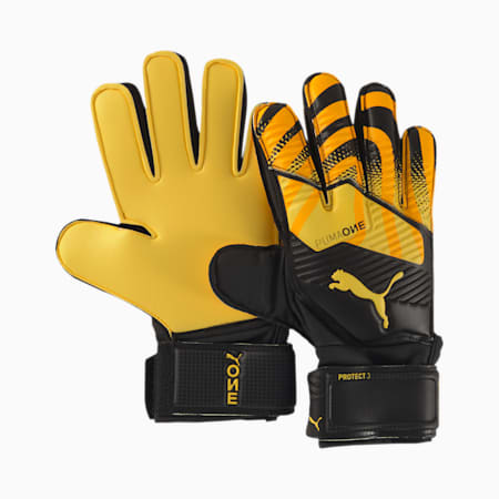 PUMA ONE Protect 3 Kids' Goalkeeper Gloves, ULTRA YELLOW-Puma Black-Puma White, small-SEA