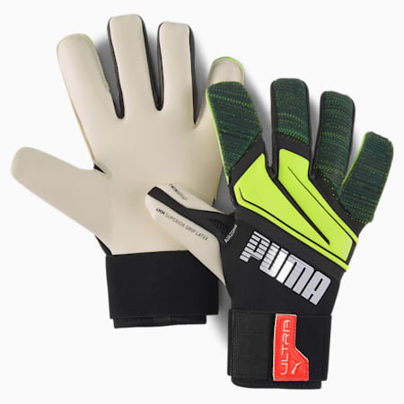 PUMA ULTRA Grip 1 Hybrid Pro Goalkeeper Gloves, Puma Black-Yellow Alert, small-PHL