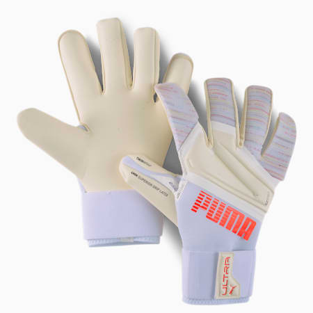 PUMA ULTRA Grip 1 Hybrid Pro Goalkeeper Gloves, Red Blast-Puma White, small