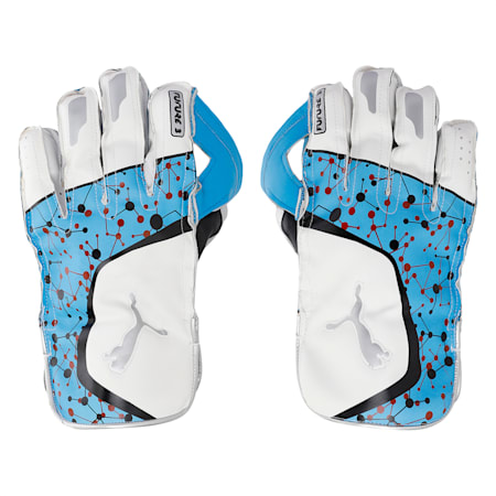 PUMA Future 20.3 Cricket Wicket Keeping Gloves, Ethereal Blue-Puma Black-Silver, small-IND