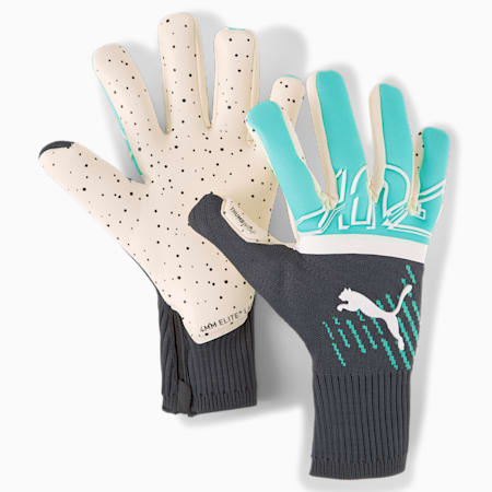 FUTURE Grip 1 Hybrid Goalkeeper Gloves, Green Glare-Elektro Aqua-Puma Black, small