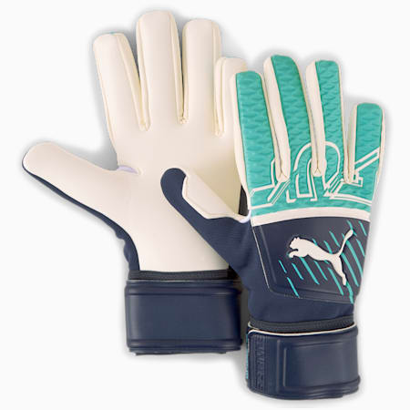 FUTURE Z Grip 3 Negative Cut Goalkeeper Gloves, Green Glare-Elektro Aqua-Puma Black, small