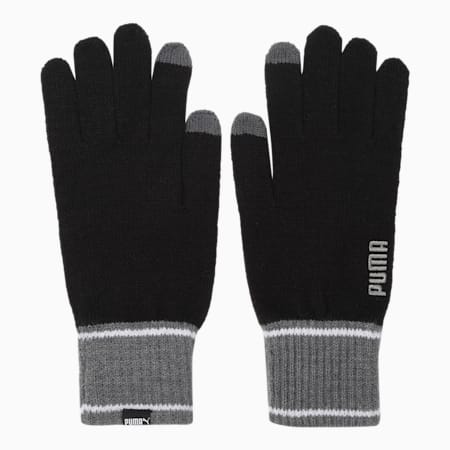 PUMA Knit Winter Gloves, Puma Black-Dark Gray Heather, small-IND