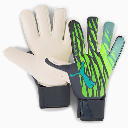 ULTRA Grip 1 Hybrid Pro Goalkeeper Gloves, Green Glare-Elektro Aqua-Puma Black, small-GBR