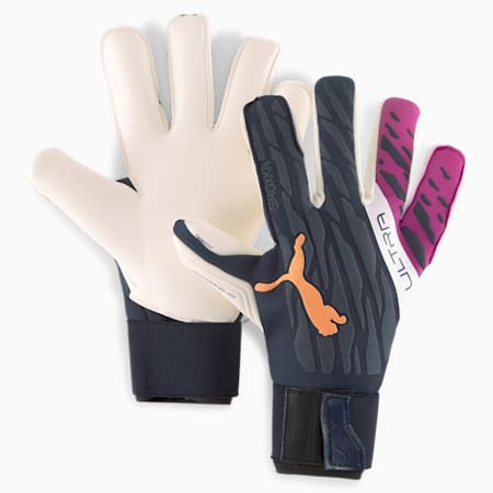 ULTRA Grip 1 Hybrid Pro Goalkeeper Gloves, Parisian Night-Neon Citrus-Deep Orchid, small