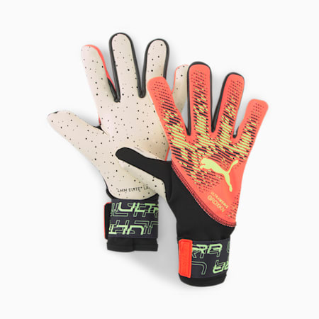 ULTRA Ultimate 1 Negative Cut Football Goalkeeper's Gloves, Fiery Coral-Fizzy Light, small