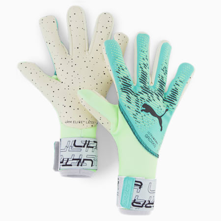 ULTRA Ultimate 1 Negative Cut Football Goalkeeper's Gloves, Electric Peppermint-Fast Yellow, small-DFA