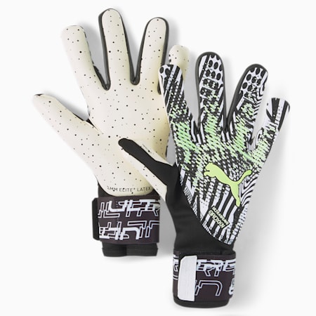 ULTRA Ultimate 1 NC Goalkeeper Gloves, Puma White-Lime Squeeze-Puma Black-Teaser, small
