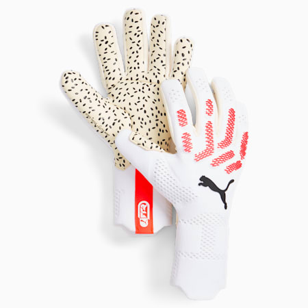 FUTURE Ultimate Negative Cut Unisex Football Goalkeeper Gloves, PUMA White-Fire Orchid, small-AUS