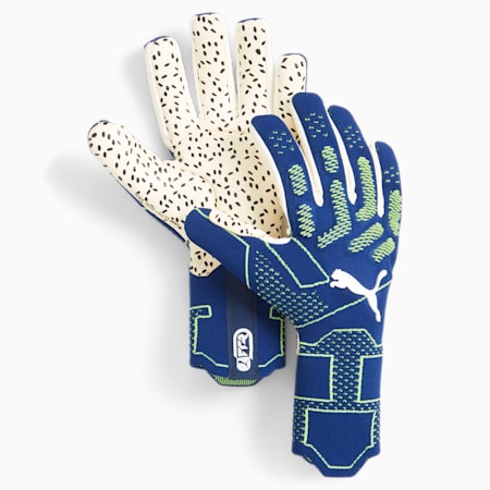 FUTURE Ultimate Negative Cut Football Goalkeeper Gloves, Persian Blue-Pro Green, small