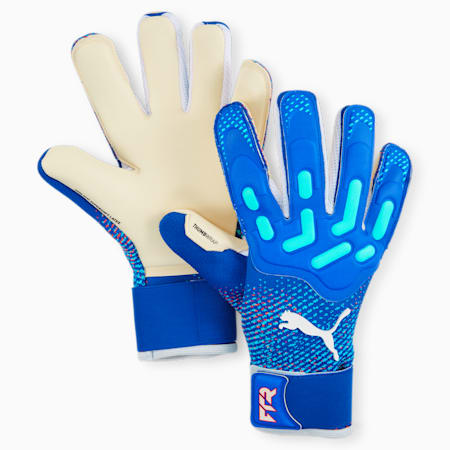 FUTURE Pro Hybrid Goalkeeper Gloves, Bluemazing-Sunset Glow-Electric Peppermint, small