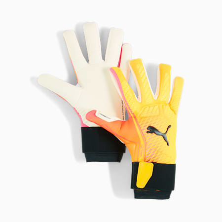 ULTRA ULTIMATE TRICKS Hybrid Goalkeeper Gloves, Sunset Glow-Sun Stream, small