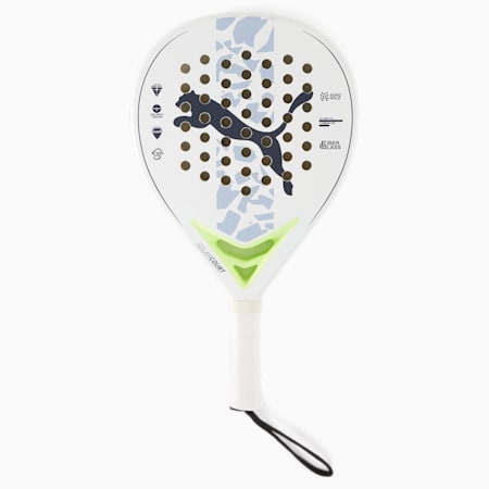 Damska rakieta do padla SolarCOURT, PUMA White-New Navy-Ravish-Fast Yellow, small
