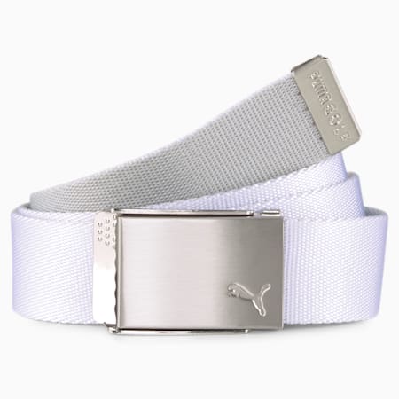 Reversible Webbing Men's Golf Belt, Bright White, small