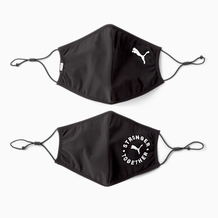 PUMA Face Mask (Set of 2), Puma Black-Cat stronger together, small-SEA