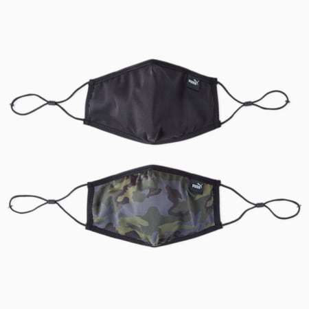 PUMA Face Mask (Set of 2), Forest Night-camo, small-SEA