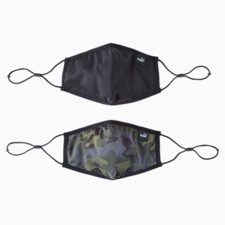 PUMA Face Mask (Set of 2), Forest Night-camo, small-GBR