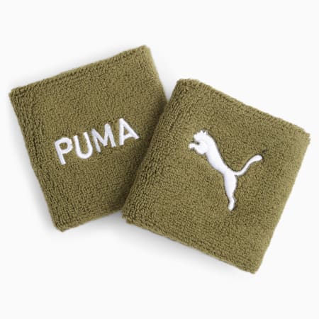 PUMA Fit Training Wristbands, Olive Green, small-THA