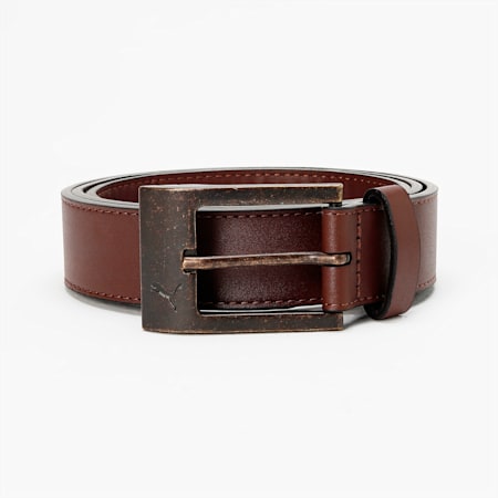 PUMA Stylised Belt, Chestnut Brown-Brass Dark, small-IND