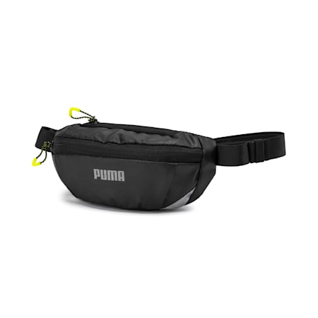 Classic Running Waist Bag, Puma Black-Yellow Alert, small-THA