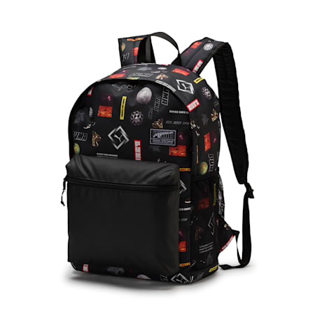 Academy Backpack, Puma Black-Logo AOP, small-IND