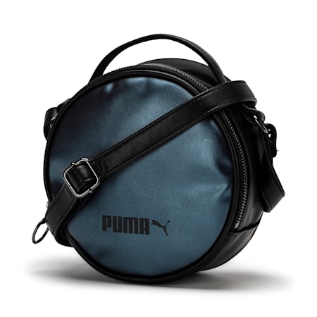 Women's Prime Premium Round Case Shoulder Bag, Puma Black-Iridescent, small-SEA