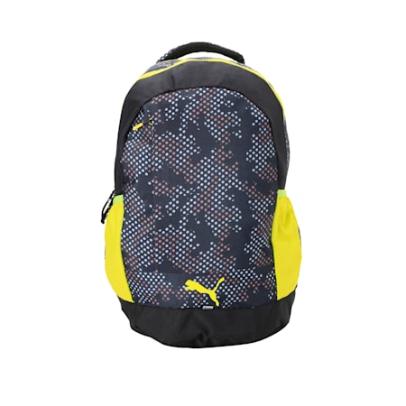 PUMA Pop Backpack, Puma Black-Acid Lime-Graphic, small-IND