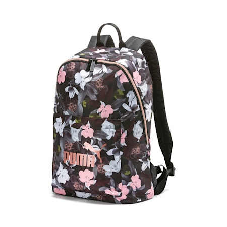 Women's Seasonal Backpack, Puma Black-Floral AOP, small-IND