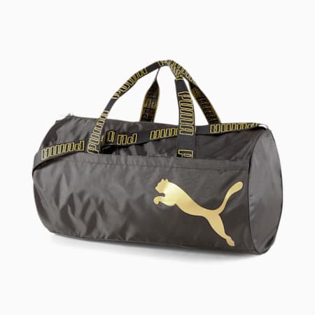 AT ESS Women's Training Duffel Bag, Puma Black-Metallic Gold, small-SEA