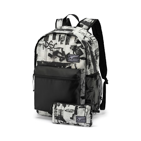 PUMA Academy Backpack Set, Puma White-Street AOP, small-SEA