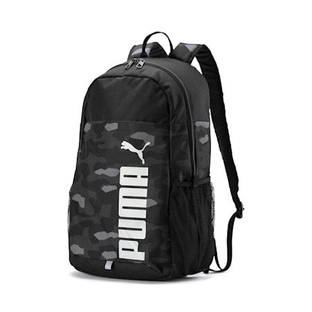 PUMA Style Backpack, Puma Black-Camo AOP, small-SEA