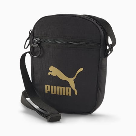 Originals Portable Shoulder Bag, Puma Black-Gold, small-SEA